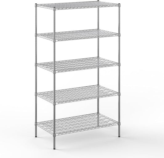 24" Deep x 42" Wide x 74" Height Wire Shelving Kit | 5-Tier | NSF Commercial Storage Rack Unit