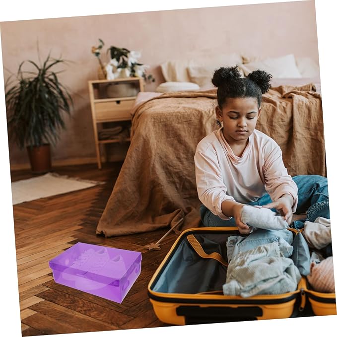 7pcs Stackable Plastic Sneaker Storage Boxes Thickened Shoe Organizer Lid for High Heels Boots Accessories Transparent Design for Neat Home Organization
