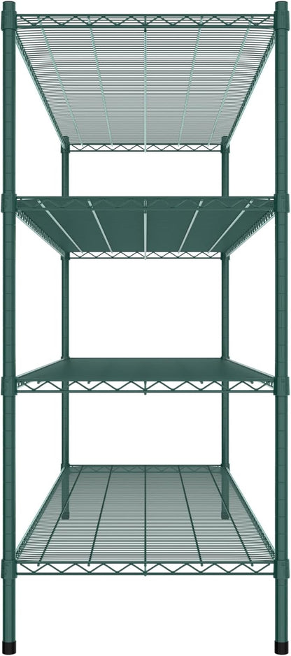 Commercial NSF Listed Green Epoxy Stationary Wire Shelving Kit 24" x 72" x 54", with 4 Shelves Perfect for Warehouse, Walk-in Refrigerator, Freezer, Grocery Store, Restaurant, Dishroom