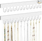 ZEDODIER 2 Pack Necklace Organizer Wall Mount, Wooden Jewelry Hanger Necklace Holder with 24 Hooks,Hanging Jewelry Organizer, White