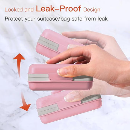 Quatish Leakproof Bar Soap Holder Dish with Lid for Shower, Portable Travel Soap Case Box for Gym, Camping, Hiking, Outdoor Use, Travel Size Toiletries Essentials, Keeps Soap Dry, Pink