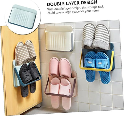 Healifty Shoe Rack for Entryway Wall Hanging Shoe Organizer Space-Saving Storage Loafers Shelf Dorm Stand Random Color