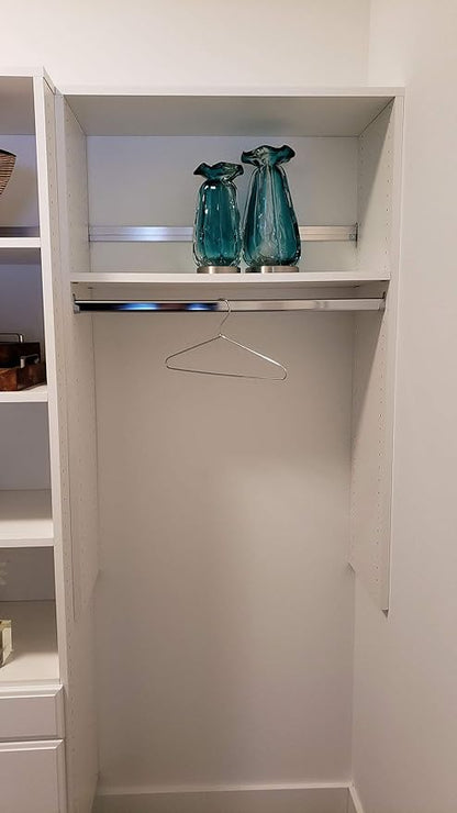 Outwater Heavy Weight Steel Oval Closet Rod (Custom Cut to Size) Up to 94 Inches - Premium Chrome Finish, Includes Hangers and Screws (12-30 Inches)