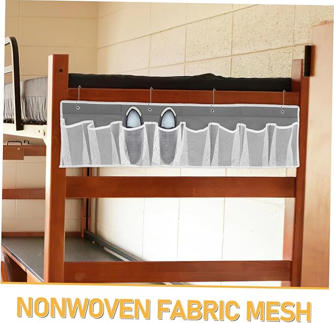 Bedside Hanging Shoe Organizer Non Woven Fabric Mesh Storage Bag with Compartments for Rv and Camper Space Saving Closet Organizer for Shoes and Accessories