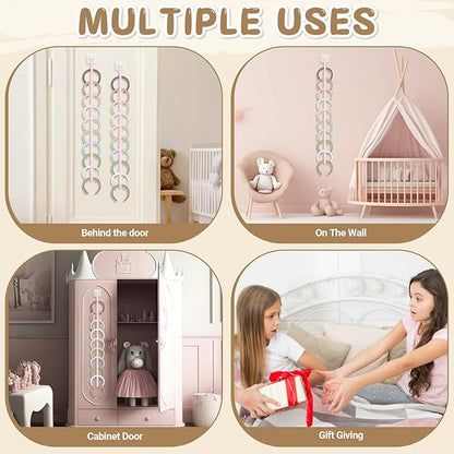 Norme 3 Pcs 3.3FT Extended Headband Holder Organizer Wall Hanging Hairband Storage for Women Hair Hoop Display Headband Hair Accessories Organizer for Bedroom, Dorm & Closet(Pink)