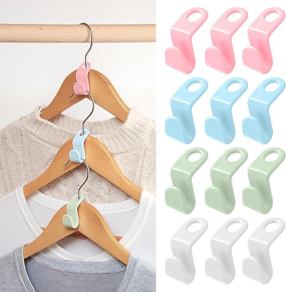 100 PCS Space Saving Hanger - Space Saver Clothes Hanger Connector with Stacking Hooks and Heavy Duty Cascading Connection