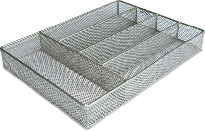 Mesh Flatware and Utensil Drawer Organizer (5 Compartments)