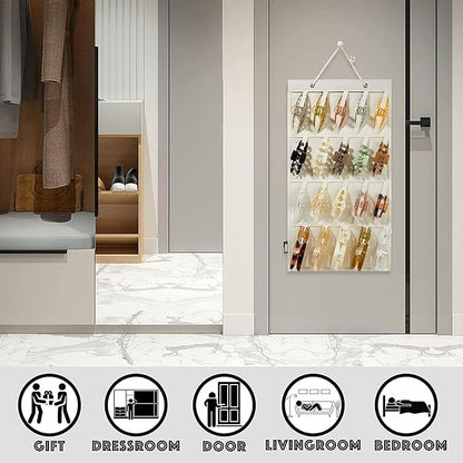 Claw Clip Organizer Holder for Women Girls, Hanging Hair Clip Stand Storage Holder for Wall, Door, Closet, Big Claw Clip Display for Girls