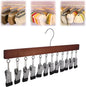 Closet Organizer with 12 Clips, 2026 New Space Saving Hanging Closet Organizer, Hat Scarf Clothespins for Legging Jeans Skirts Socks Pant Hangers (Vintage-12 Clips, 1 Pcs)
