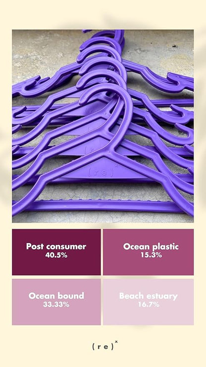 100% Recycled Ocean and Ocean Bound Plastic Sustainable Adult Hanger (Purple)
