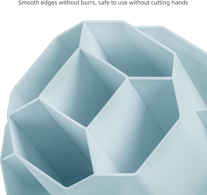 360° Rotating Makeup Brush Holder Organizer with 9 Slots, Makeup Organizers Countertop, Makeup organization and Skincare Storage for Vanity, Desktop, Bathroom (BLUE)