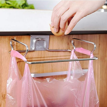 Practical Iron Kitchen Trash Rack for Cabinet Door Space Saving Garbage Bag Organizers Holder for Efficient Cooking
