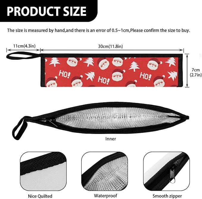 Cutlery Storage Bag Travel Silverware Case Utensil Pouch, Santa Claus