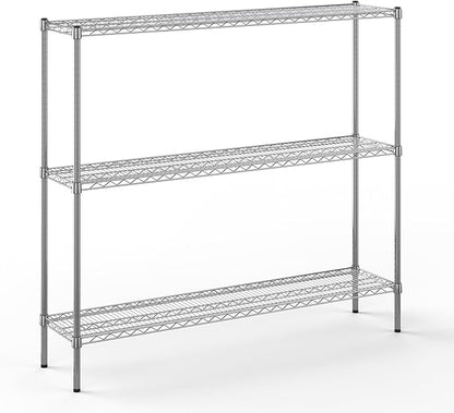 14" Deep x 60" Wide x 54" Height Wire Shelving Kit | 3-Tier | NSF Commercial Storage Rack Unit