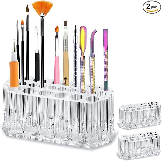 Acrylic Nail Art Tool Organizer Storage for Storing Pro Beauty Finger Nailcare Art Kit Tools Makeup Display Case Refillable Container Holder Organization (2)