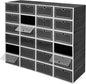 24 Pack Stackable Shoe Boxes with Clear Flip Lids - Foldable Shoe Storage Organizer for Closet Cabinet, Avocado Green/Black Options for Sneakers Flats Home Organization (Black)