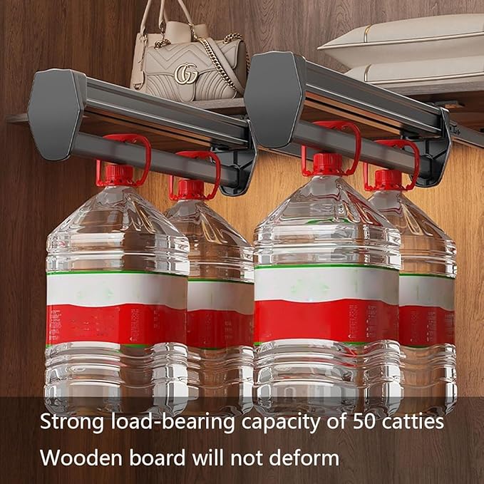 Pull Out Valet Rod for Pants Hangers, Top Mounted Adjustable Sliding Closet Rail, Made of Aluminum Alloy, Smooth Pull-Out, Heavy Duty Trouser Rack Bar for Skirts, Shirts