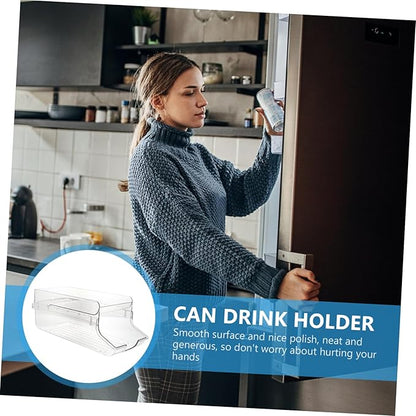 Soda Can Organizer for Fridge Transparent Beverage Holder Space-saving Drink Dispenser for Refrigerator and Pantry Storage