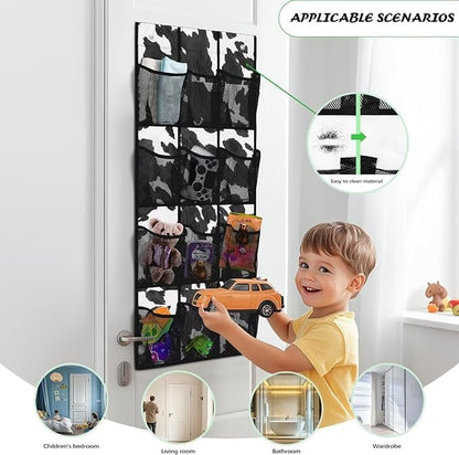 Geometric Pattern Over Door Organizer Bathroom 12 Pockets Shoe Holder Hanger Mesh Fabric Behind The Door Organizer for Office