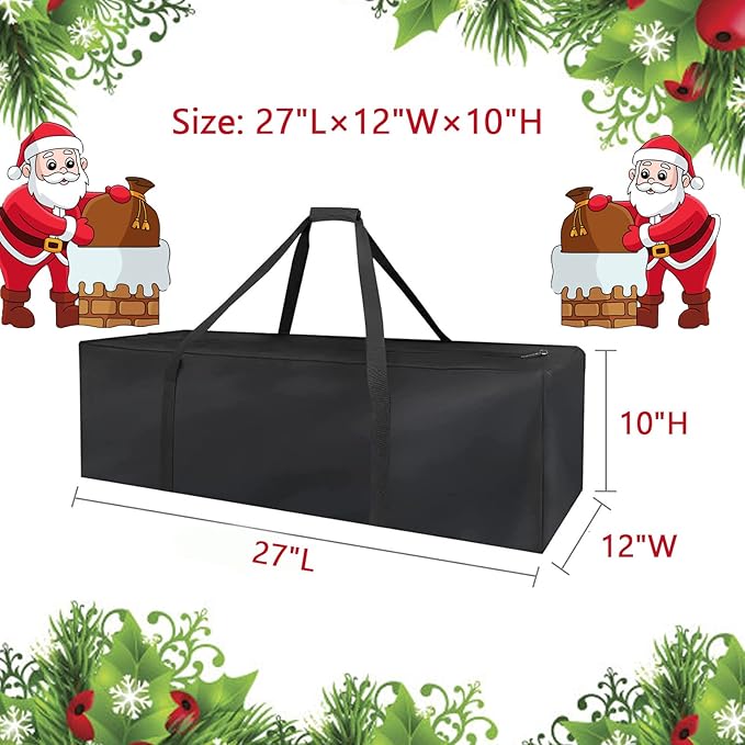 Storage Bag for Festival Decorations, Waterproof Dustproof Heavy Duty Decor Organizer Bag, Storage Bag for Decorations (Only Bag, 27"Lx12"Wx10"H)