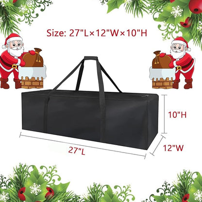 Storage Bag for Festival Decorations, Waterproof Dustproof Heavy Duty Decor Organizer Bag, Storage Bag for Decorations (Only Bag, 27"Lx12"Wx10"H)