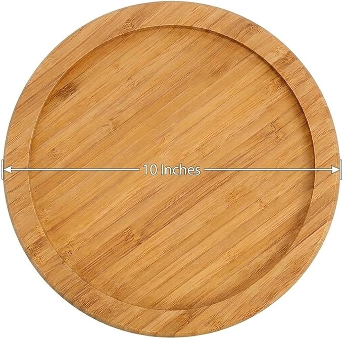 YBM Home Bamboo Wooden Non-Skid Lazy Susan Turntable Fully Rotating Pantry Cabinet