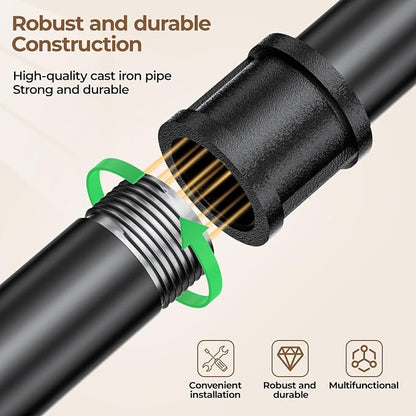Abiglifty Wall Mounted Clothes Rack 38.4 Inch, Industrial Pipe Clothing Rack, Black Wall Clothing Rack, Multi-Purpose Clothing Hanging Rod for Laundry Room, Closet Storage,Bedroom, Closet (1 Pack)