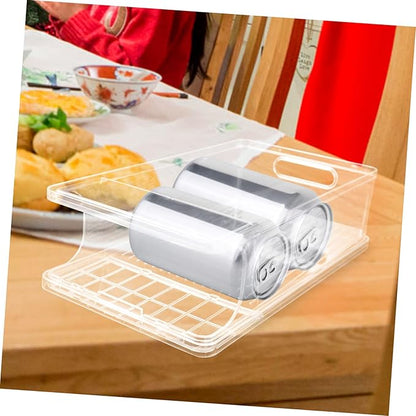 PRETYZOOM Stackable Soda Can Organizer Automatic Rolling Function Refrigerator Beverage Holder for Beer and Soda Cans Easy Access Drink Storage Bin