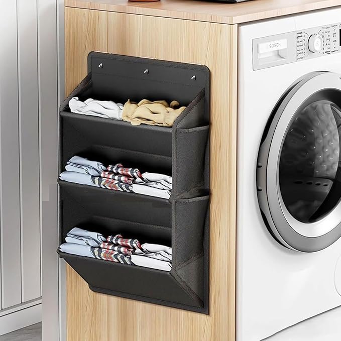 Hanging Shoe Storage Organizer for Motorhome, RV Door Organizer with 3 Compartments,Camper Van Accessories For Motorhome Shoes Storage,Motorhome Essentials,caravan storage solutions (2, 3 tier grey)