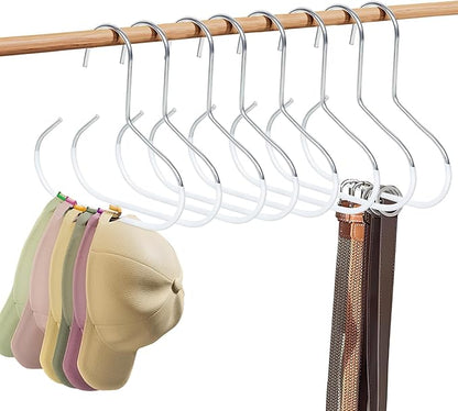 8-Pack Hat Hanger,Hat Storage for Baseball Caps,The Anti-Slip Design Keeps Hats, Ties, Belts and Bags Neatly Organized for Easy Access. Hat Organizer for Closet(Thick White Version)