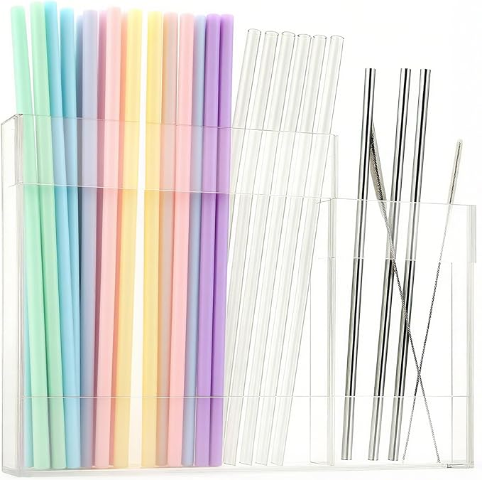 glowly sun Straw Holder for Cabinet Door, Cabinet Straw Holder Organizer