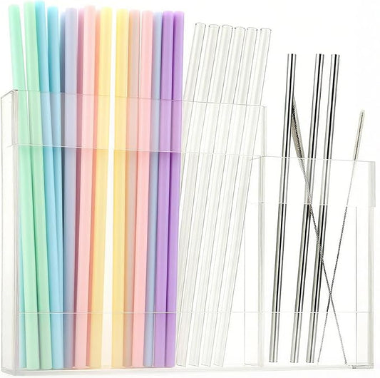 glowly sun Straw Holder for Cabinet Door, Cabinet Straw Holder Organizer