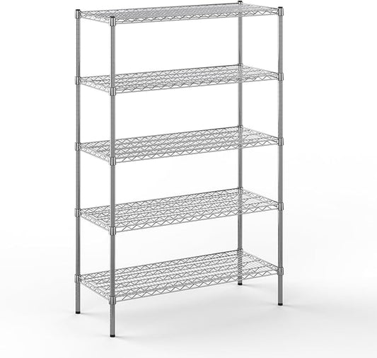 18" Deep x 42" Wide x 64" Height Wire Shelving Kit | 5-Tier | NSF Commercial Storage Rack Unit