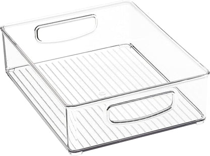 iDesign Stackable Pantry Bins, 2 Small, 2 Medium, and 2 Large Bins, 6 Pack, Clear, Made in USA