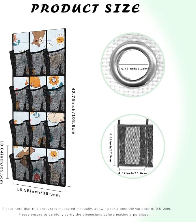 Seal Over The Door Shoe Organizer,12 Compartment Breathable Mesh Pocket Over the Door Hanging Shoe Organizer,Closet Shoe Organizer,Large Men's and Women's Shoe Organizer
