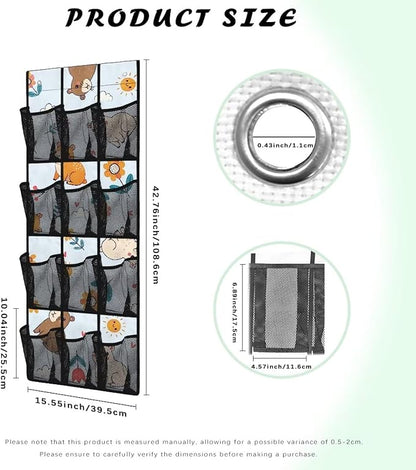 Seal Over The Door Shoe Organizer,12 Compartment Breathable Mesh Pocket Over the Door Hanging Shoe Organizer,Closet Shoe Organizer,Large Men's and Women's Shoe Organizer