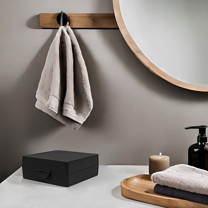 Soap Holder 2 Pack, Shower Bar Case Box Fit Dr Squatch, Waterproof Travel Container with Lid, Square Bathroom Soap Dish for Camping Gym Outdoor Traveling (Black)