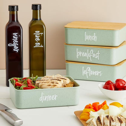 Talented Kitchen Labels for Storage Bins - 158 Count, White Script Vinyl - Removable Waterproof Labels for Food Containers & Pantry, Kitchen & Freezer Organization