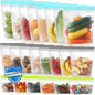 Lerine 22 Pack Reusable Freezer Bags Dishwasher Microwave Safe, Stand Up BPA Free Reusable Sandwich Bags, Leakproof Food Storage Bags for Meal Prep (Multicolor, 8Gallon 8Sandwich 6Snack)