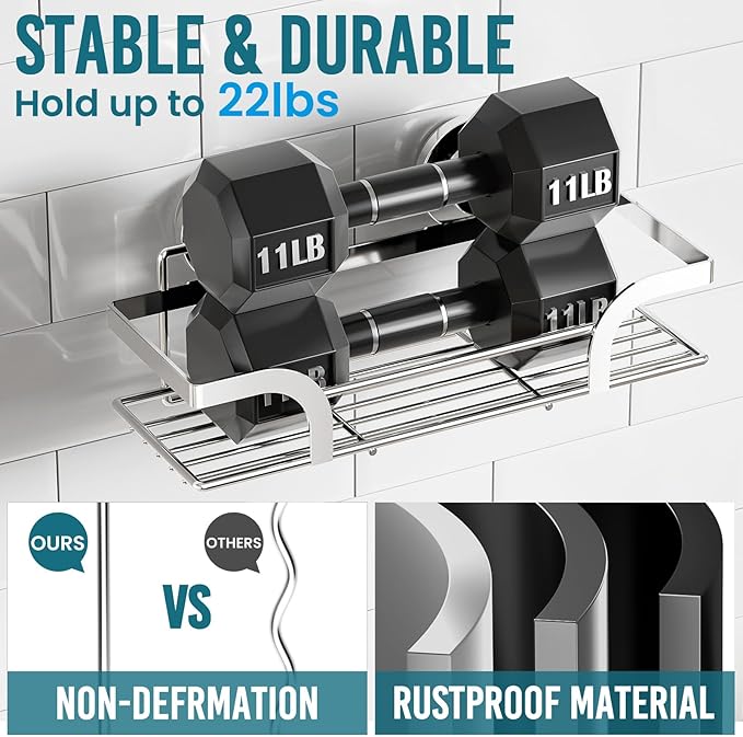 TAILI Shower Caddy Suction Cup 2 Pack, Heavy Duty Bathroom Basket, Bath Shelves for Inside,Stainless Steel Shower Holder for Bathroom Storage & Home Decor,Silver