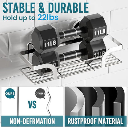 TAILI Shower Caddy Suction Cup 2 Pack, Heavy Duty Bathroom Basket, Bath Shelves for Inside,Stainless Steel Shower Holder for Bathroom Storage & Home Decor,Silver