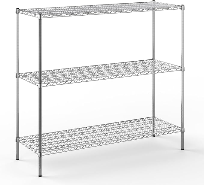 21" Deep x 60" Wide x 54" Height Wire Shelving Kit | 3-Tier | NSF Commercial Storage Rack Unit