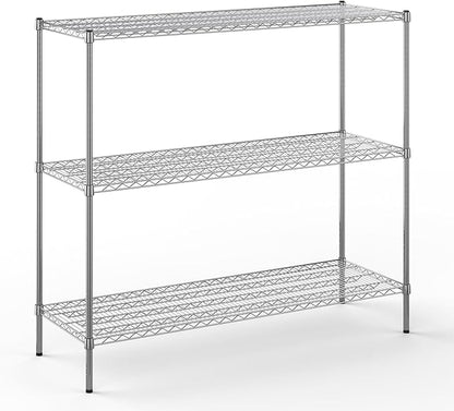 21" Deep x 60" Wide x 54" Height Wire Shelving Kit | 3-Tier | NSF Commercial Storage Rack Unit