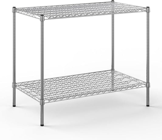 24" Deep x 42" Wide x 34" Height Wire Shelving Kit | 2-Tier | NSF Commercial Storage Rack Unit