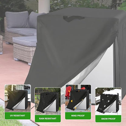 Fridge Cover, Refrigerator Cover, Fridge Wrap,210D Waterproof&Dustproof Cover for Protecting Upright Freezers/Beverage Refrigerator for Cold Rooms, Black,20"W x 20"D x 21"H Mini Fridge with Freezer F