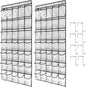 Clear Crystal 2 Pack 35 Pockets Large Hanging Shoe Organizer Over The Door Shoe Rack for Closet Door Storage Shoe Holder Hanger, 8Hooks, white