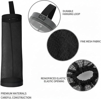 Hanging Garbage Bag Dispenser, Polyester Cabinet Door Organizer for Standard Rolls, 13-Inch Height (1 PC)