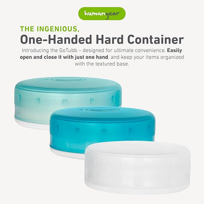 humangear GoTubb – Storage Containers for Snacks, Small Essentials and Travel Gear, Made from Food-Safe Materials, Clear/Aqua/Teal, Medium (3-pack)