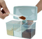 EIKS Seasoning Box with Lid & Spoons for Serving & Storing Salt Sugar Spice Pepper Condiment in Home Kitchen Coffee Restaurant (Blue)