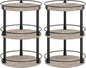 YATINEY Spice Rack, Set of 2 Lazy Susan Organizer, 3-Tier Turntable Organizer, Rotating Spice Rack Organizer For Cabinet, Compact and Versatile, Greige and Black SR23L2BG